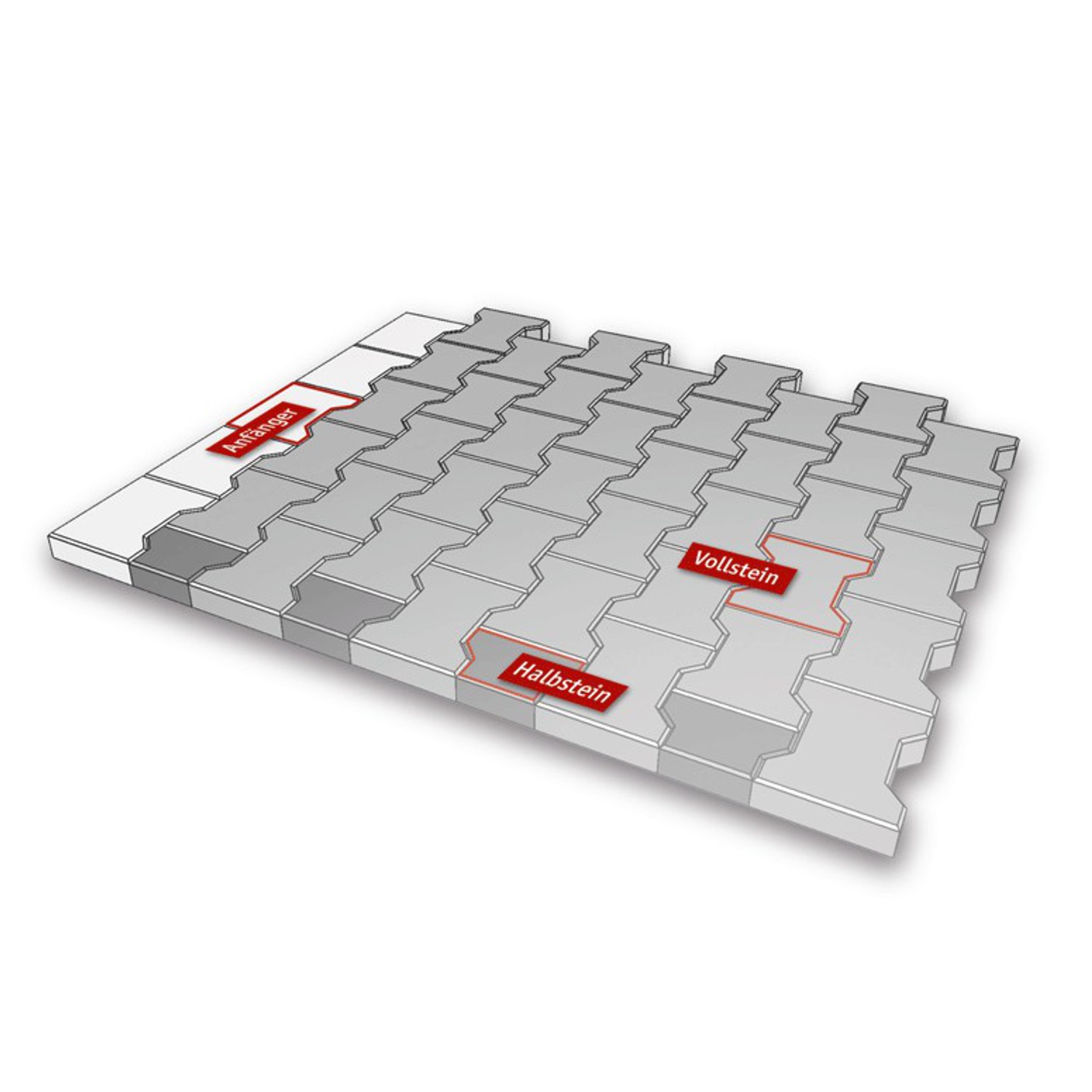 DoppelTHVVerbundpflaster rot 20 x 16 x 4,3 cm