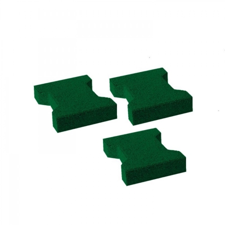 Double-T rubber paving stone green | 20 x 16 x 4.3 cm