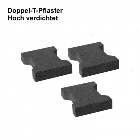 Doppel-T-HV-Verbundpflaster schwarz | 20 x 16 x 4,3 cm